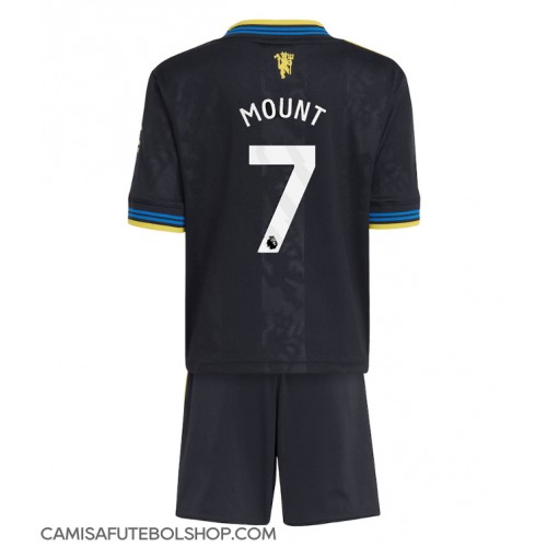 Camisa de time de futebol Manchester United Mason Mount #7 Replicas 3º Equipamento Infantil 2025-26 Manga Curta (+ Calças curtas)